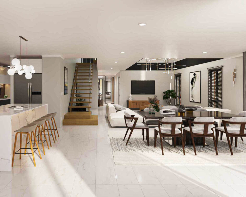design an Australian family house living room